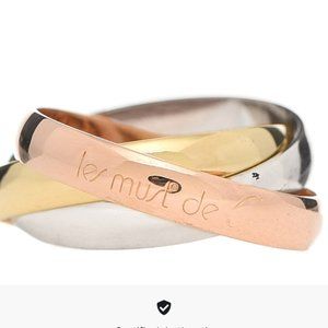 18K Cartier Les Must De Cartier Tri Gold Trinity Band ring - Size 48 US 4.5